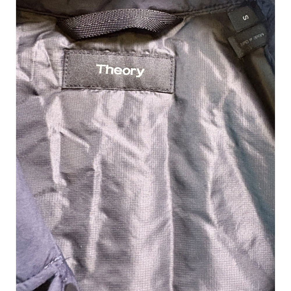 Theory Men's Navy Blue Lightweight Insulated Shirt Jacket Size S Classic Snap Up - Picture 8 of 9